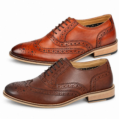 Mens leather brogues - leather,