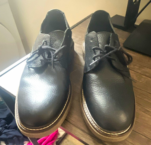 Men black leather derby - men's,