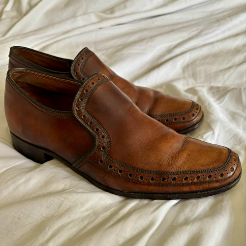 Barker brown leather slip - brown,