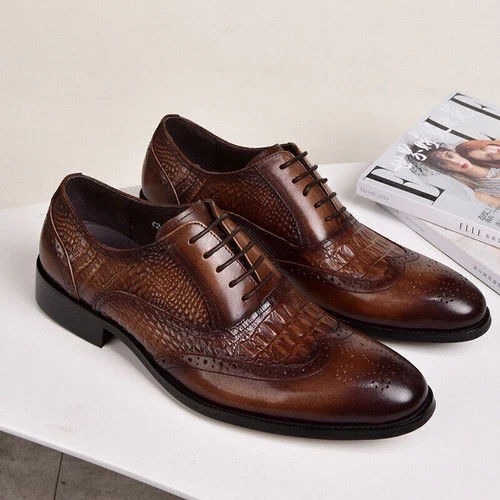 Mens leather brogues smart - leather,