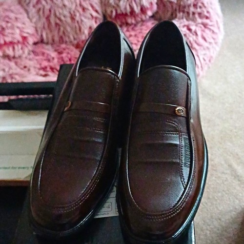 Men brown leather slip - brown, slip-on
