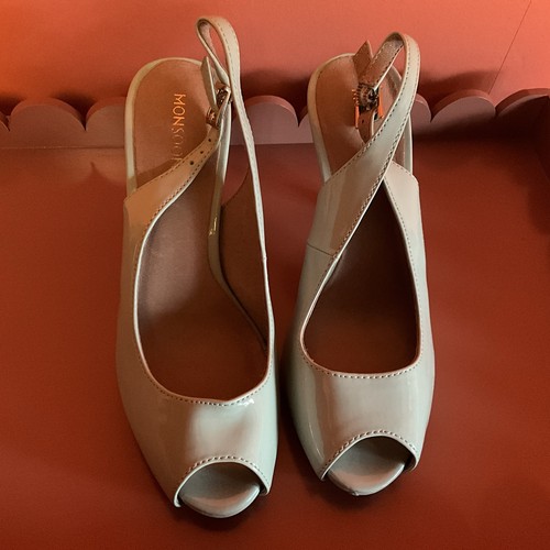 Monsoon aqua patent sling back - aqua,