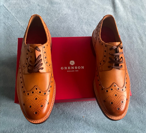 Grenson archie leather wingtip - leather,