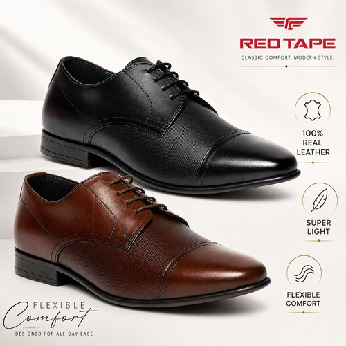 Mens red tape real leather - red,