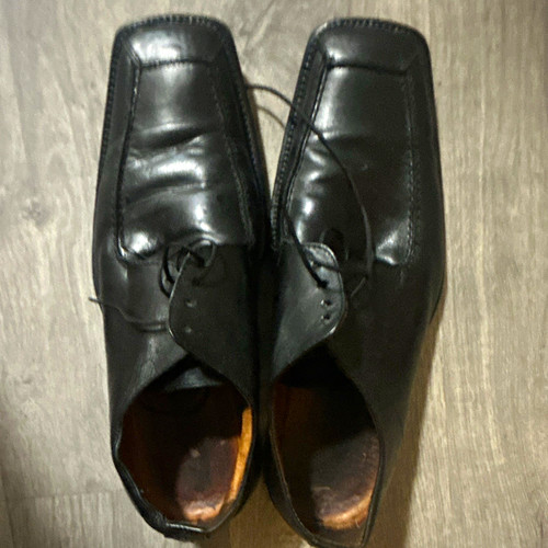 Men black leather oxford - black,