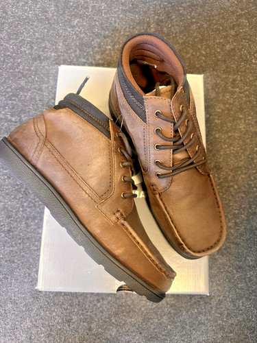 Men brown leather shoes - men's, size