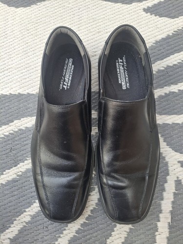 Mens skechers black leather - skechers,