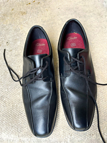 Clarks men black leather - black,
