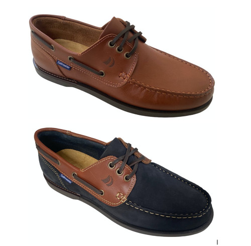 Mens leather deck boat shoes - leather,